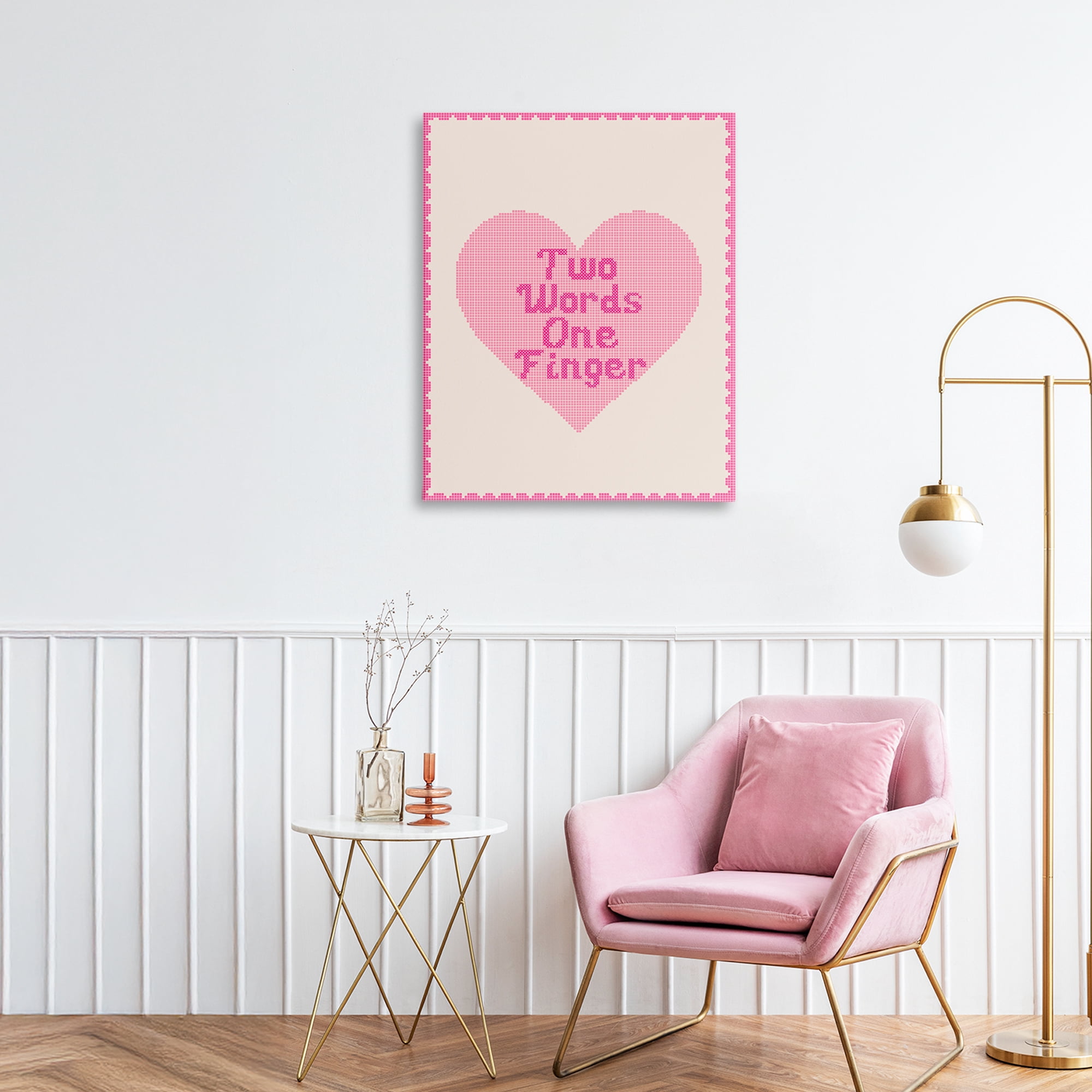 Stupell Industries Two Words One Finger Heart Canvas Wall Art, design by Lil' Rue