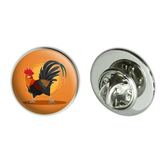 Rooster of Awesomeness Chicken Metal 0.75" Lapel Hat Pin Tie Tack Pinback
