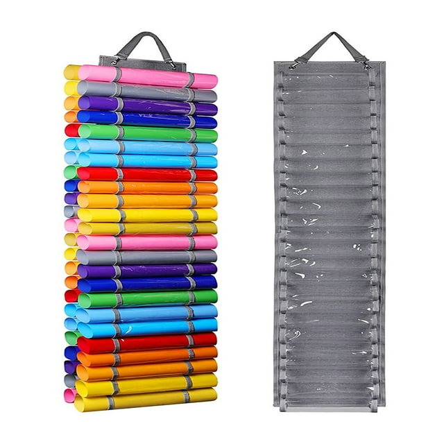 Mohdy Gray Heat Transfer Film Hanging Door Roll Storage Bag,Vinyl Diy Transparent 48 Heat Transfer Film Roll Storage Hanging Bag,Include:1X Door-Mounted Rear Roll Storage Bag