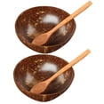 thumbnail image 4 of KAKOWELY Coconut Bowl 1 Set 4Pcs Bowl and Spoon Kit Premium Coconut Bowl and Spoon Coconut Shell Bowl for Dessert Salad (Bowl Spoon for Each 2Pcs Assorted Color), 4 of 4