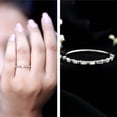 thumbnail image 3 of Rosec Jewels Certified Moissanite Half Eternity Ring - D-VS1 Quality - Baguette Moissanite Stackable Ring - with Jewelry Box, 10K White Gold, US 11.50, 3 of 8