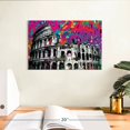 thumbnail image 3 of Elephant Stock Grunge Colosseum Wall Art - Horizontal Canvas Wall Art - Living Room Wall Decor - Architecture Canvas - Black And Pink Decor - 12" x 8", 3 of 8
