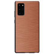 DistinctInk Case for Samsung Galaxy Note 20 ULTRA (6.9" Screen) - Custom Ultra Slim Thin Hard Black Plastic Cover - Orange Stainless Steel Image Print - Faux Stainless Steel