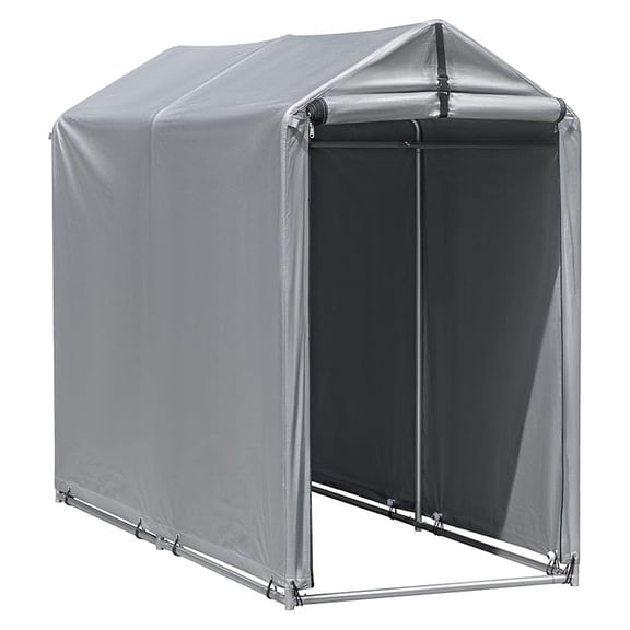 Storage Shed 6x3ft Metal Frame Outdoor Waterproof Carport Shelter - Bike, Motorcycle, Firewood