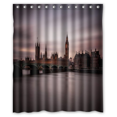 ABPHQTO Reino Unido Inglaterra Londres Cortina de ducha Cortina de ducha impermeable 150x180 cm