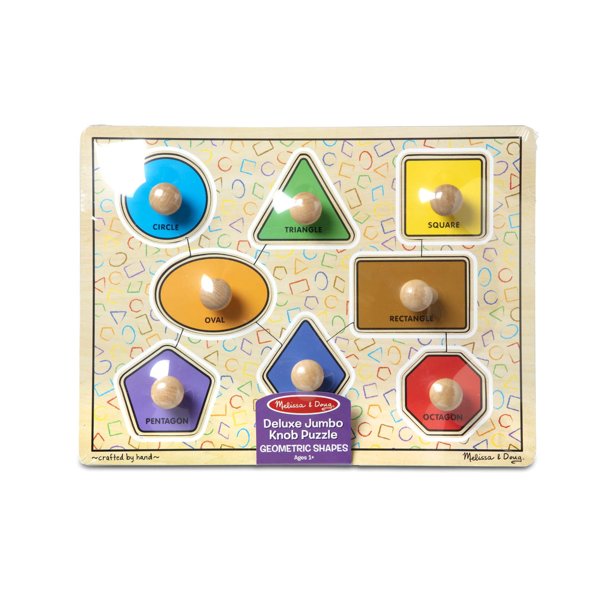 Melissa & Doug Deluxe Jumbo Knob Wooden Puzzle - Geometric Melissa & Doug Deluxe Jumbo Knob Wooden Puzzle - Geometric