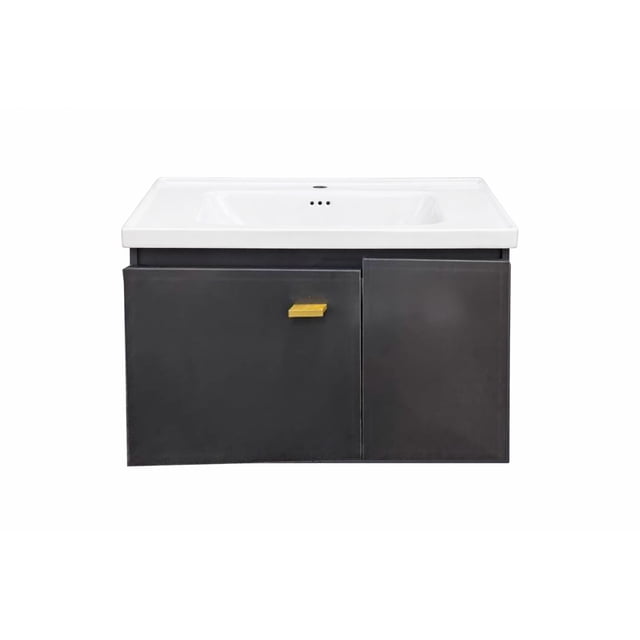 Ilios Innova | Lavamanos con Gabinete Flotante, Diseño Moderno Gris y Almacenamiento Funcional