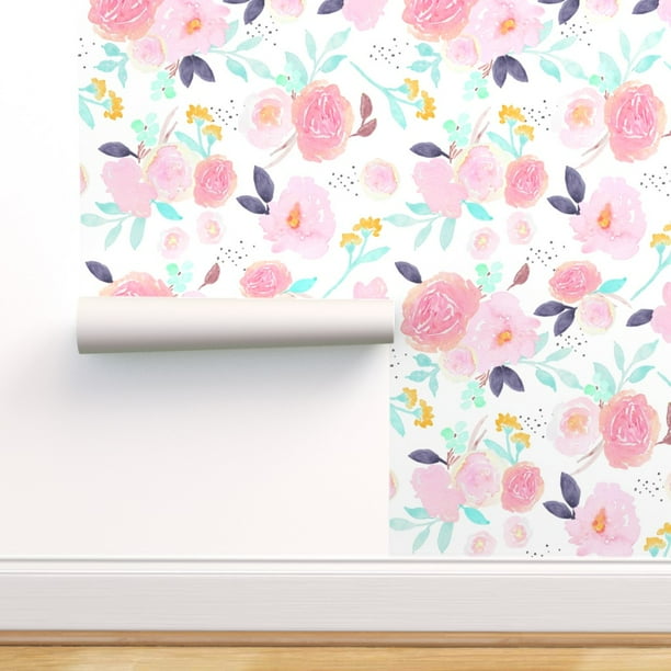 Peel-and-Stick Removable Wallpaper Spring Flowers Pastel Watercolor Floral  Indy - Walmart.com