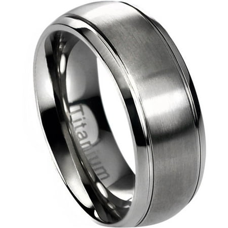 Daxx Men's Titanium Brushed Center Groov