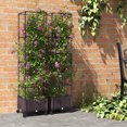 thumbnail image 4 of Costway 2 PCS 67" Planter Raised Garden Bed with Planter Box &Trellis Adjustable Height, 4 of 10