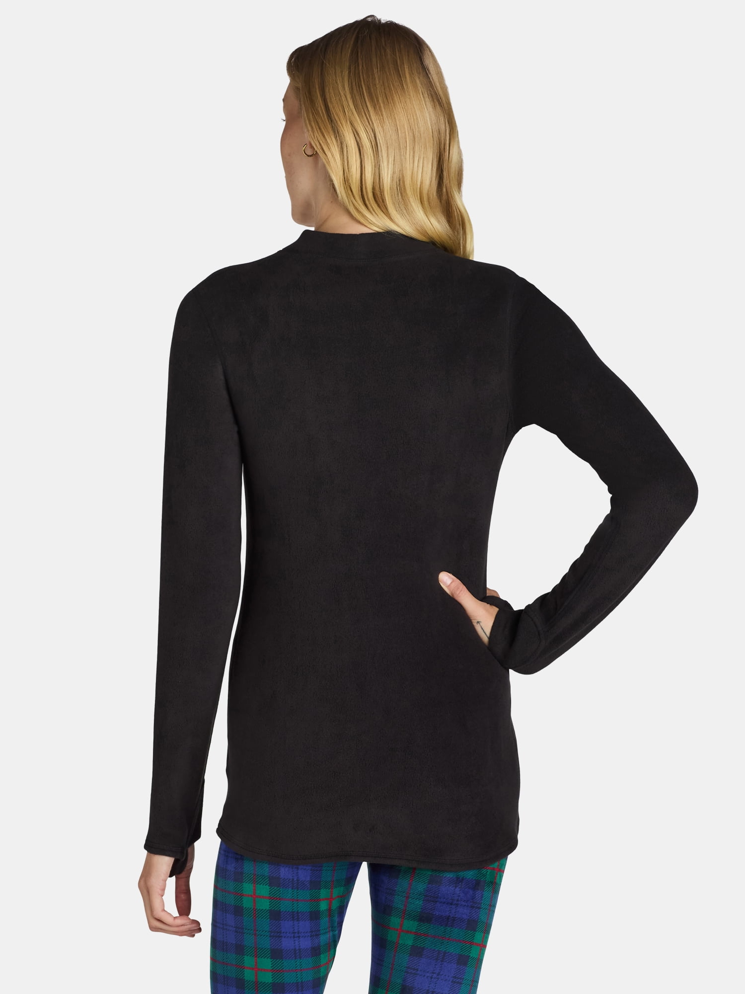 ClimateRight by Cuddl Duds Stretch Fleece Women's Long Sleeve Mock Neck Base Layer Top, Sizes XS to 4X
