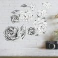 thumbnail image 3 of HJQEQVD Black and White Peony Watercolor Wall Decals Flower Botanical Art Removable Peel and Stick Bedroom Living Room Bathroom Home Decor Floral Stickers, 3 of 7