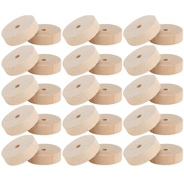 30 ruedas de madera pequeñas y redondas para coche de juguete, accesorios para manualidades.