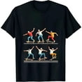 thumbnail image 2 of Colorful Graphic Cotton Short Sleeve T-Shirt for Women - Vibrant Skateboard Trick Design on Solid Black Background, 2 of 6