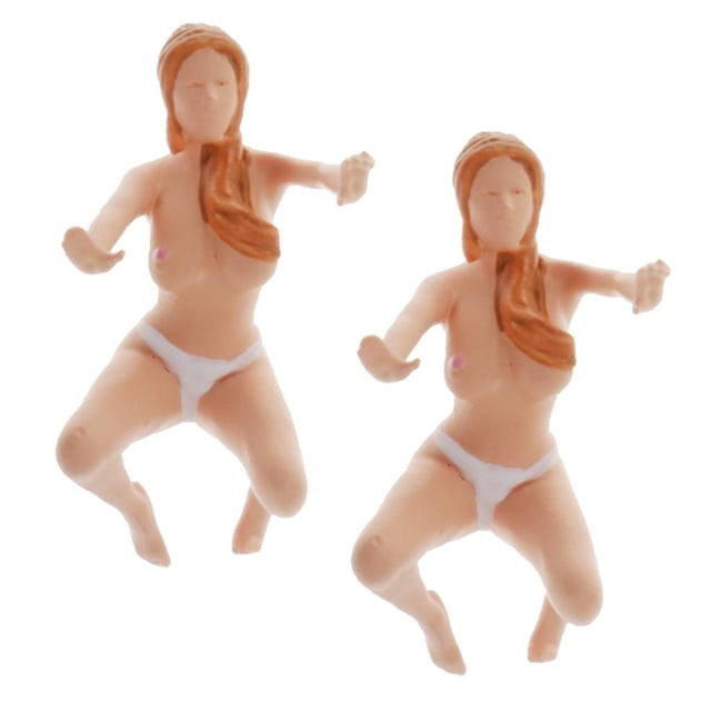2 piezas 1:64 escala Diorama figuras de niña juguetes de personajes de plástico para caja de cerillas Macarena Bikini Car Wash Figuras