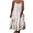 thumbnail image 2 of Puntoco Vestidos Mujer Verano Mujer Verano Estampado Floral Vestido Largo Sin Mangas Correa Cuello Redondo Plisado Vestido Suelto, 2 of 6