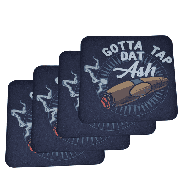 Versatility Black Neoprene Square Coasters, 4 Count