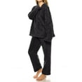 thumbnail image 5 of Ruimatai Women's Winter Velvet Pajama Set Long Sleeve Loose Comfortable Polyester Home Wear Casual Sleepwear Top Pants Outfit Navy Blue, 5 of 5