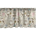 thumbnail image 3 of Modern Window Valance, Coffee Time Vintage Espresso Machine Cupcakes Beans Design, Curtain Valance for Kitchen Bedroom Decor with Rod Pocket, 54" X 18", Pink Beige, 3 of 3