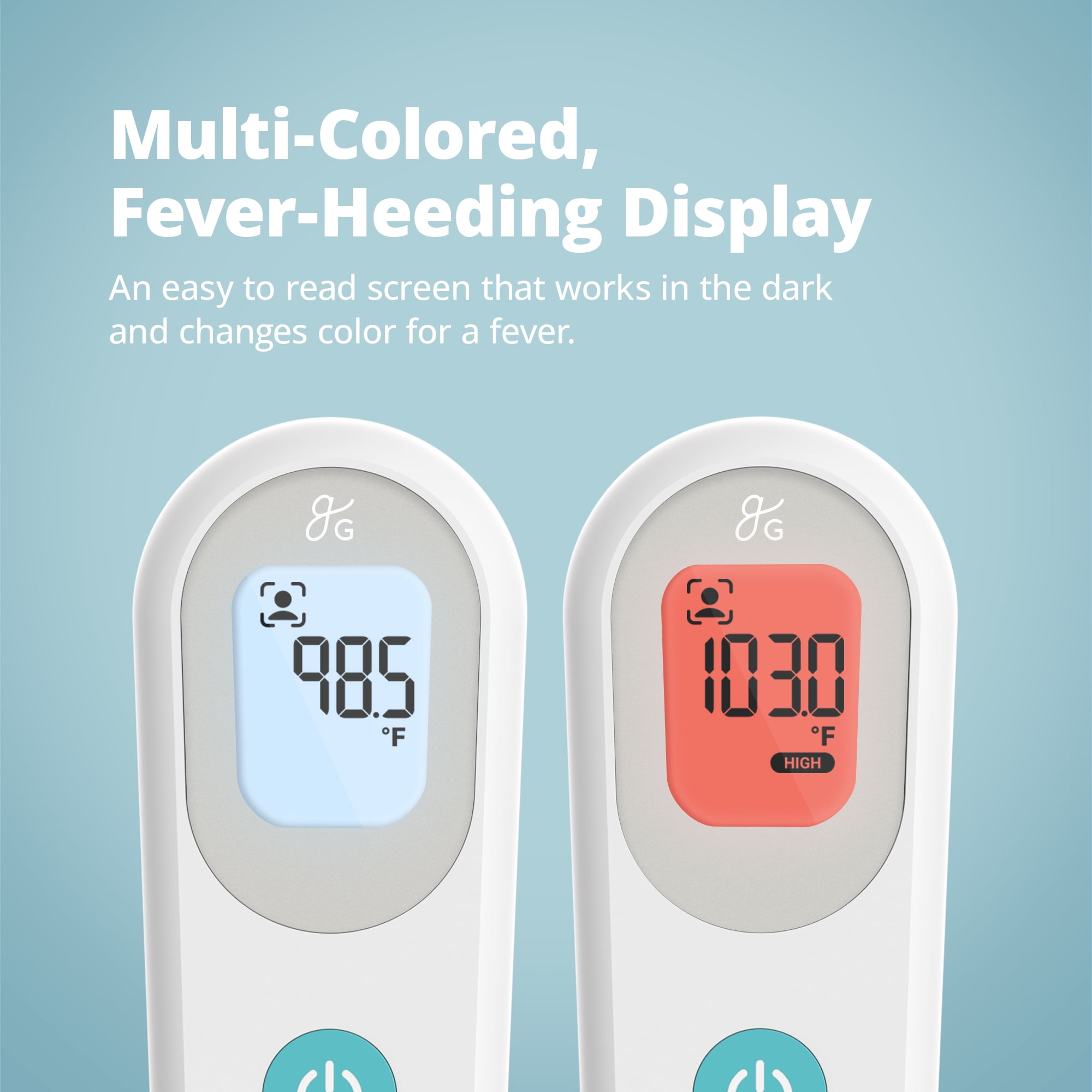 Greater Goods No-Touch Baby Thermometer for Infants, Newborns & Toddlers with Fever Alarm and Instant Accuracy Readings, White