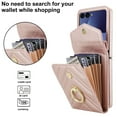 thumbnail image 4 of ELEHOLD Case for Samsung Galaxy Z Flip7, RFID Leather Wallet Phone Case with Ring Stand & Shoulder Strap,Rosegold, 4 of 9