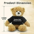 thumbnail image 2 of Made By Alien’s Realistic Stuffed Animals Soft Plush Toy- 12 Inch Personalized Gift for Birthday, Valentine’s day (Beige Teddy Bear Black Shirt), 2 of 6