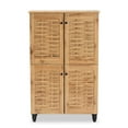 thumbnail image 5 of Baxton Studio Winda Modern and Contemporary Oak Brown Finished Wood 4-Door Shoe Storage Cabinet, 5 of 10