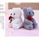 thumbnail image 2 of Oso de peluche con rosa, muñeco de peluche, regalo del día de San Valentín para niñas, amantes de las novias, 9 pulgadas (gris) JM, 2 of 3