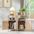 thumbnail image 3 of SinCiDo Farmhouse Nightstand Set of 2 with Charging Station, Barn Door & Open Shelves, 3 of 6