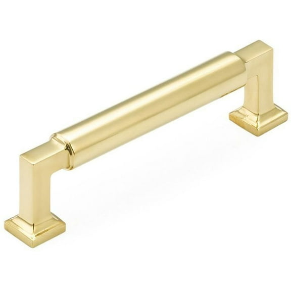 Schaub And Company 474-UNBR Haniburton 4" Center To Center Luxury Modern Solid Brass
