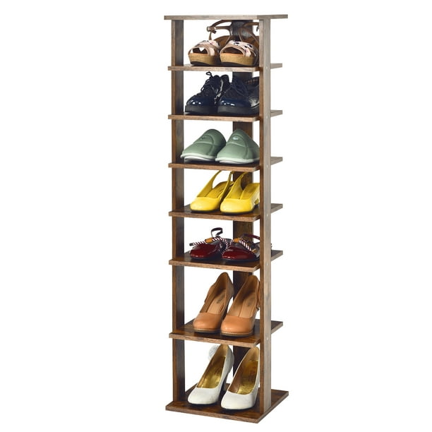 Gymax 7-Tier Vertical Shoe Rack Free Standing Storage Shelf Organizer ...
