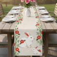thumbnail image 4 of Cute Bunnies Table Runner 72 Inches, Farmhouse Rustic Floral Botanical Burlap Bed Runner Dresser Scarves Tabletop for Indoor Outdoor Parties/Ceremony/Banquet, 18" x 72", 4 of 9