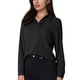 thumbnail image 4 of CAMISA DE TRABAJO DE MUJER CHIC INSPIRE DE MANGA LARGA CON PLIEGUES Y BOTONES TAMAÑO XL NEGRO, 4 of 6