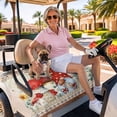thumbnail image 3 of Golf Cart Seat Covers for 2 Seater,Red Gnomes Mushrooms Microfiber Cart Seat Towel Blanket,Spring Floral Watercolor Botanical Vintage Absorbent NonSlip Bench Seats Protector for Golf Course 51"x31", 3 of 9