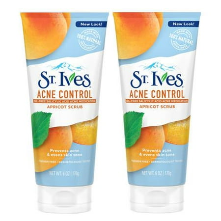 (2 Pack) St. Ives Acne Control Apricot Face Scrub, 6