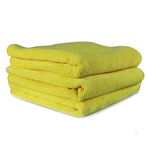 Chemical Guys MICYELLOW03 - Workhorse Professional Microfiber Towel, Yellow  16'' x 16'' (3 Pack)