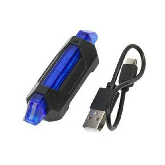 Helmet Bicycle Signal Lamp Waterproof Rear Tail Lamp LED USB Style Rechargeable Cycling Portable Detachable Lamp, A-Blue