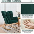 thumbnail image 3 of KINFFICT Velvet Rocking Accent Chair, Uplostered Glider Rocker Armchair for Baby Nursery, Comfy Side Chair for Living Room, Green, 3 of 8