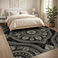 thumbnail image 3 of ODIKA 8'x10' Washable Area Rug Non-Shedding, Easy Care, Vintage Distressed Oushak Style Medallion With Ornate Border Accents for King Size Bedroom Under Bed, Master Suite, 3 of 7