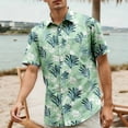 thumbnail image 2 of Mens Hawaiian Shirts Ocean Wave Print Casual Short Sleeve Button Down Shirts Tropical Summer Beach Shirts, 2 of 5