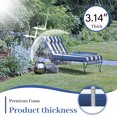 thumbnail image 2 of Outdoor Chaise Lounge Cushion, High-Density Foam Fill Patio Furniture Bench Cushions with Ties, Thicken Waterproof Replacement Back Chaise Cushions for Pool, Sand Beach (Blue White Stripes), 2 of 6