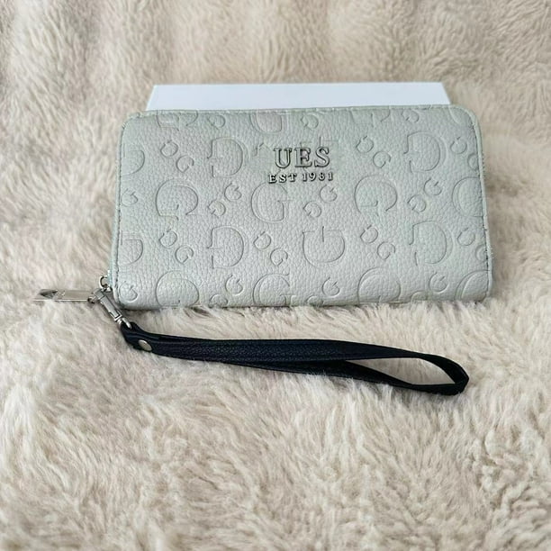 Cartera larga de gran capacidad con letras en relieve europeas y americanas, cartera para billetes, bolsa para documentos, de mano