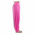 thumbnail image 3 of Pantalon Harem Femme Ample Décontracté Détente Yoga Grande Taille Joggers, S, Rose Rouge, 3 of 4