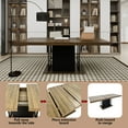 thumbnail image 6 of MDQMD 78.7" Rectangle Extendable Dining Table for 6-10 People Modern Expandable Kitchen Table with black Pedesta Base Brown veneer Particle Board Space Saving Design, 6 of 12
