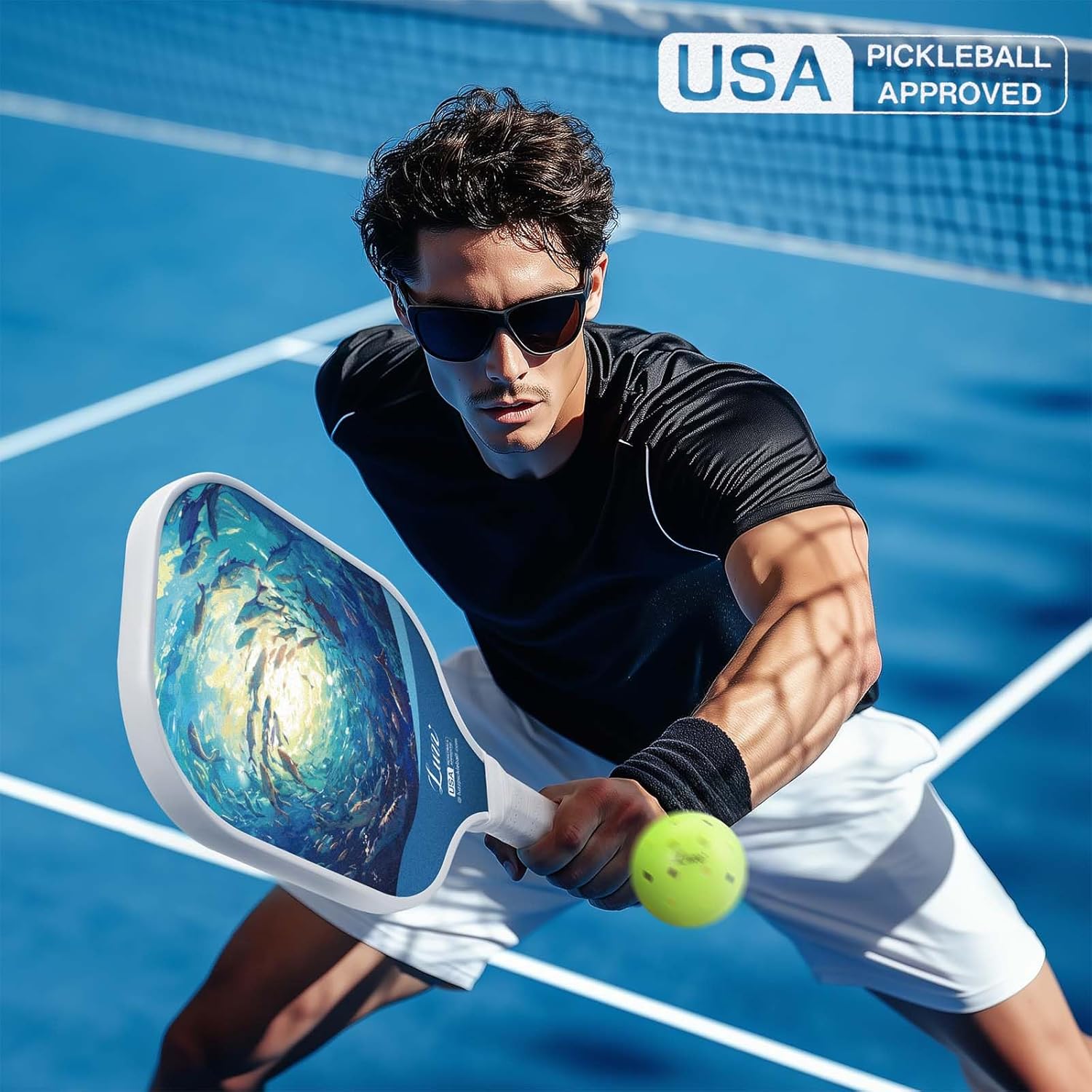LUZZ Carbon Fiber Pickleball Paddle Set of 2 with 4 Balls and Carry Bag, USAPA Approved, T706 Pickle Ball Rackets for All Skill Level