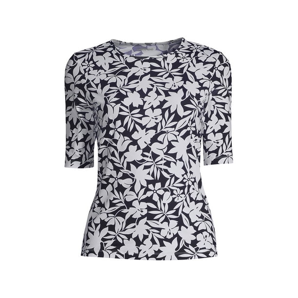 Woman Modest Tznius 3/4 Raglan Sleeve Athletic Swimdress Beach Cover up UPF 50+ Sun Protection (Monaco Print ) main image 1