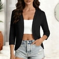 thumbnail image 3 of Stamzod Cropped Cardigan for Women Casual Lightweight 3/4 Sleeve Shrug Cardigans Open Front Elegant Bolero Shrugs for Dresses Black L, 3 of 10