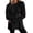 Black, variant on Womens Waffle Knitted Crewneck Sweatshirts Scalloped Casual Pullover Tops