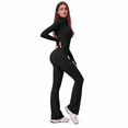 thumbnail image 3 of Veballensty Women's 2 Piece Yoga Outfit, Zip Up Long Sleeve Cropped Jacket & High Waist Flared Leggings Workout Tracksuit for Gym Running, 3 of 9
