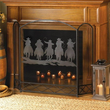 Zingz Thingz Metal Cowboy Round Up Fireplace Screen Walmart Com